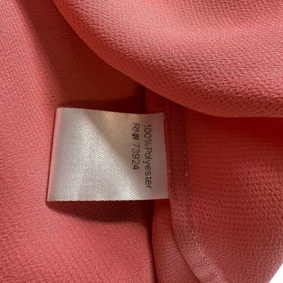 MISOOK Peach‎ Orange Crew Neck Detail 3/4 Sleeve Top Size Small (256) - Picture 8 of 8